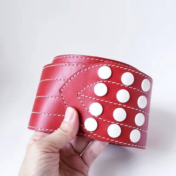 Vintage | Accessories | Vintage Red Leather Wide Belt | Poshmark display picture 3